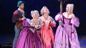 The cast of "into the Woods" features Cinderella's stepmother and stepsisters played by Asian American actors