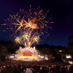 Hollywood Bowl shell with fireworks on July 4, 2014. Photo by Adam Latham.